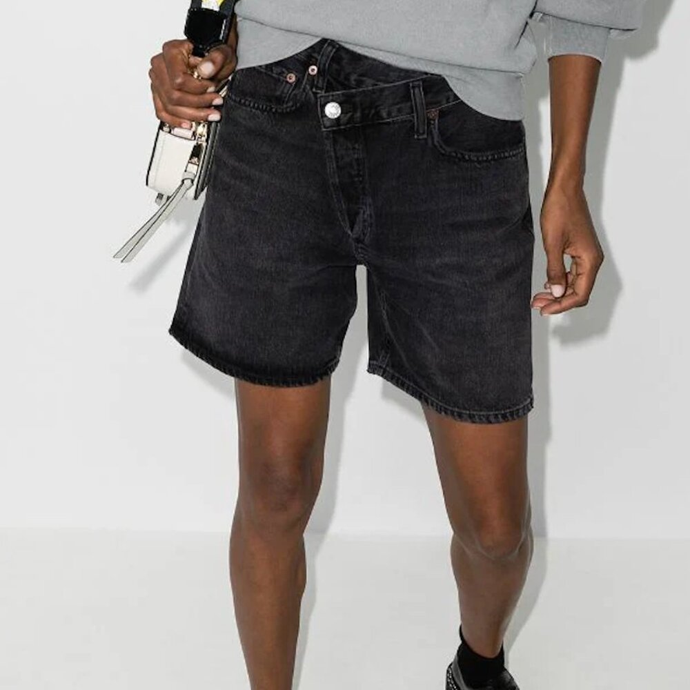 AGOLDE wrap-waist denim shorts